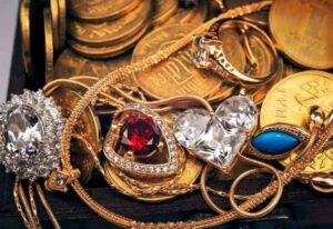 Gold Jewelry and Coins Representing Estate Jewelry for Sale in Houston, TX